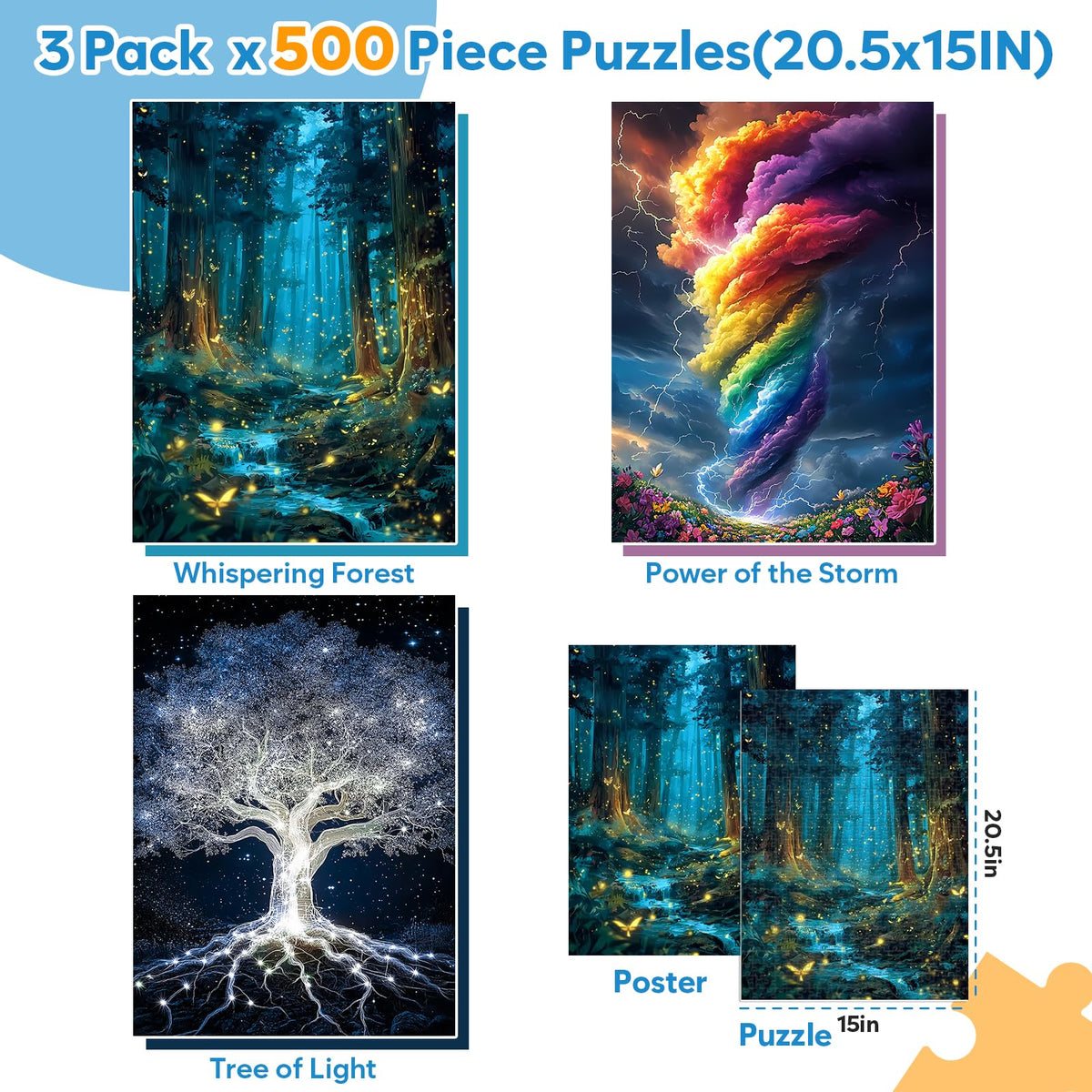 Bractowa Rainbow Tornado puzzle showcasing vibrant colors for family puzzles
