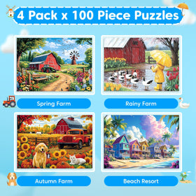 Bractowa Rainy Farm puzzle offers easy grip large pieces for beginners