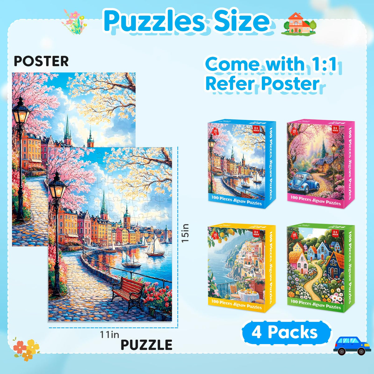 Bractowa sea-view 100-piece puzzle — vibrant ocean imagery for mindful, calm activity.