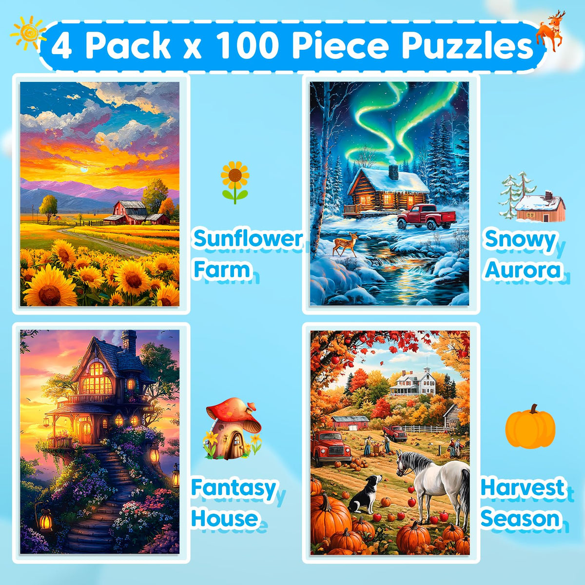 Bractowa Snowy Aurora puzzle features bright tones for calm, immersive solving