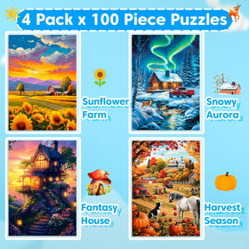 Bractowa Snowy Aurora puzzle features bright tones for calm, immersive solving
