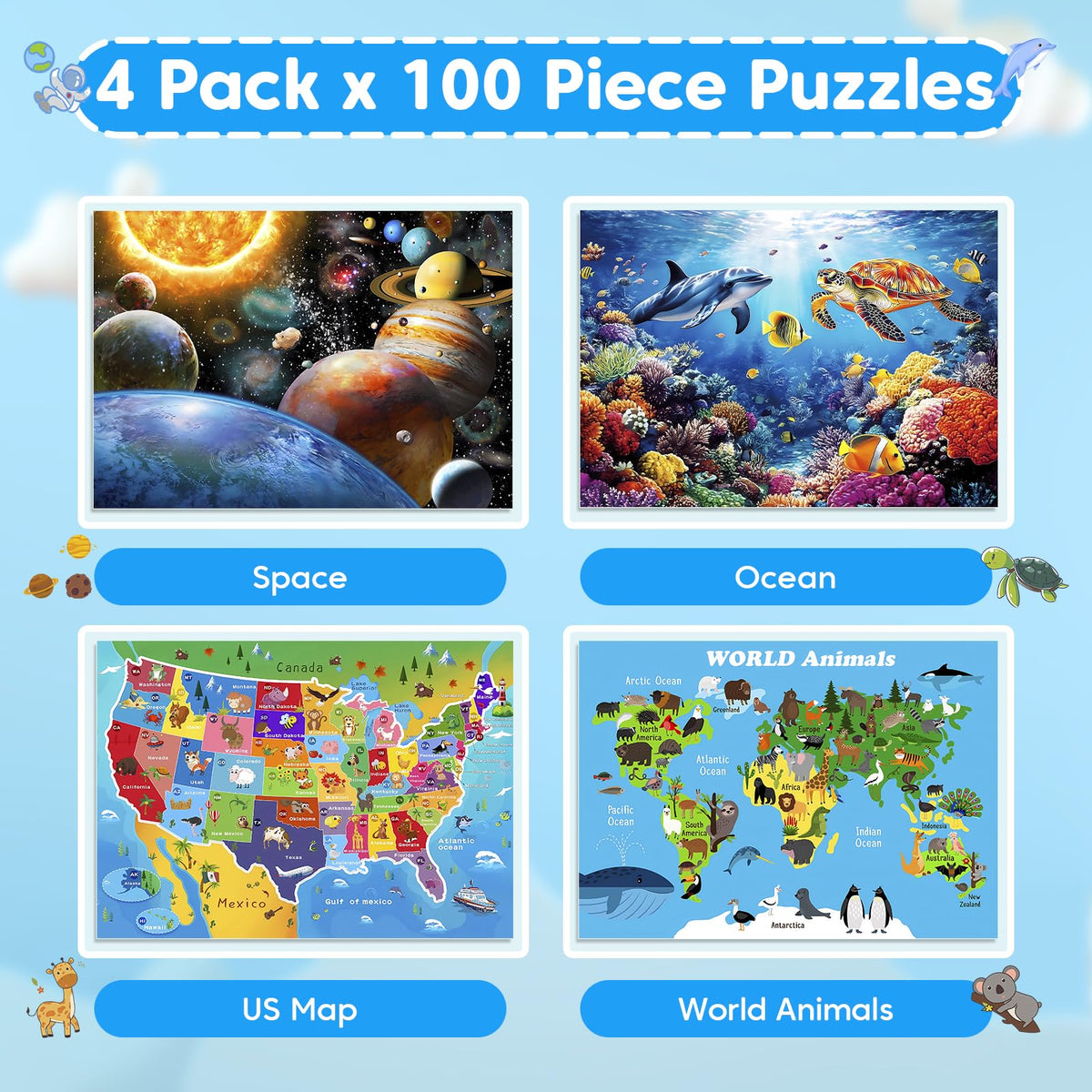 Bractowa Space puzzle enhances logical thinking with colorful planets and stars.