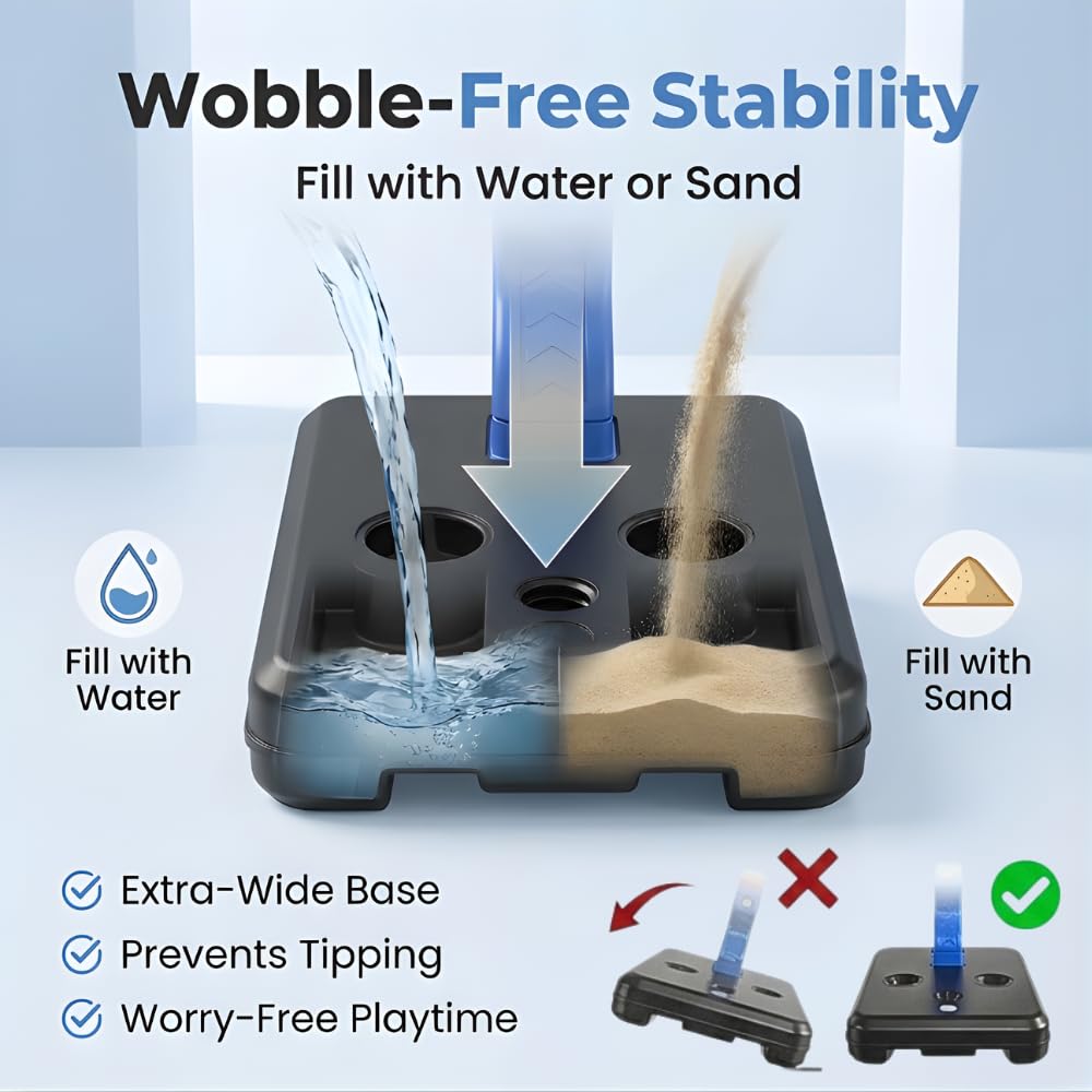 BRAGZO stable base works with water or sand for stability.