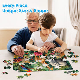 BraniacBits large-piece puzzle is easy to grip for seniors and adults.