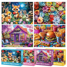 BraniacBits flower shop 100-piece puzzle, bright colors enhance visual engagement