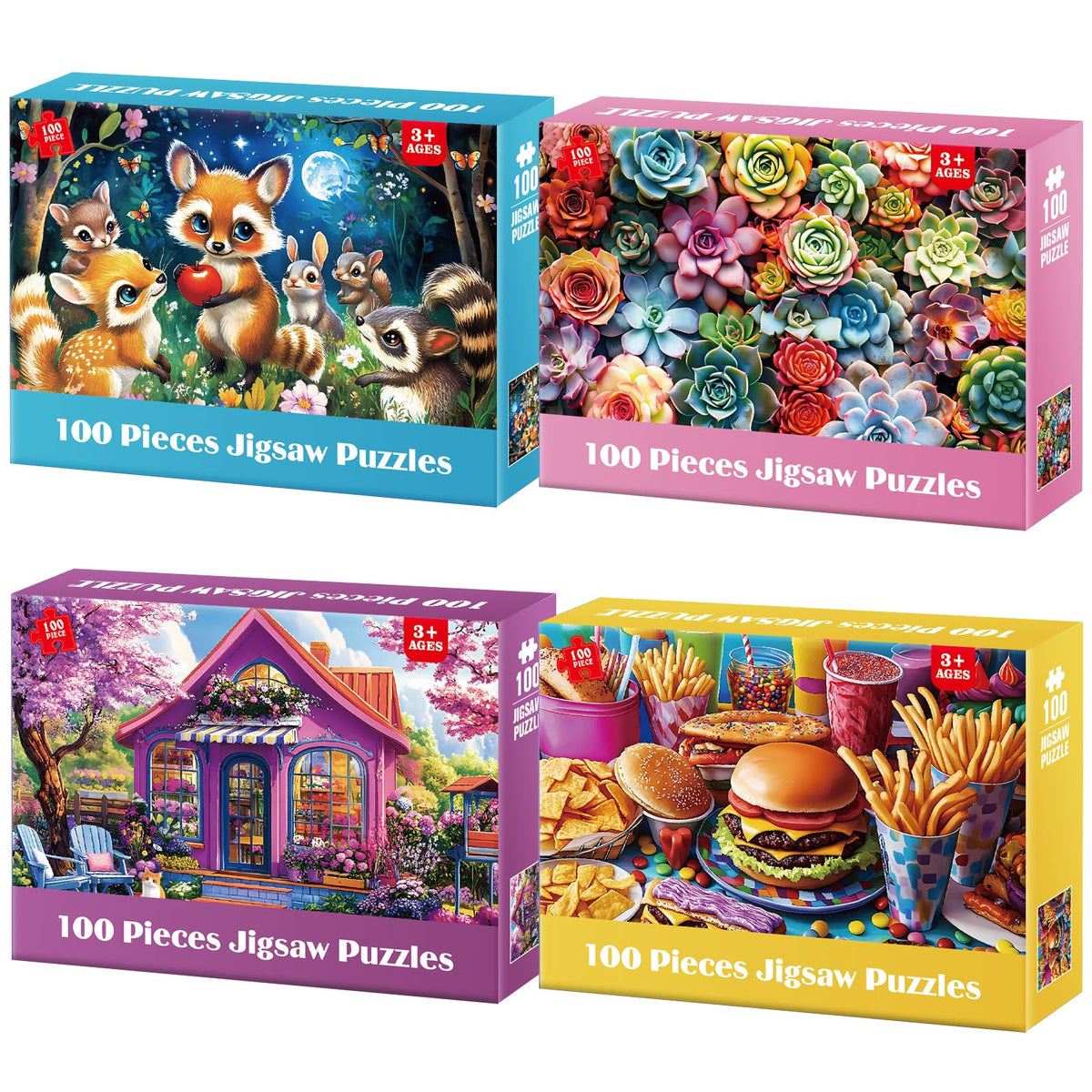 BraniacBits forest animals 100-piece puzzle, vivid scene for focused family play