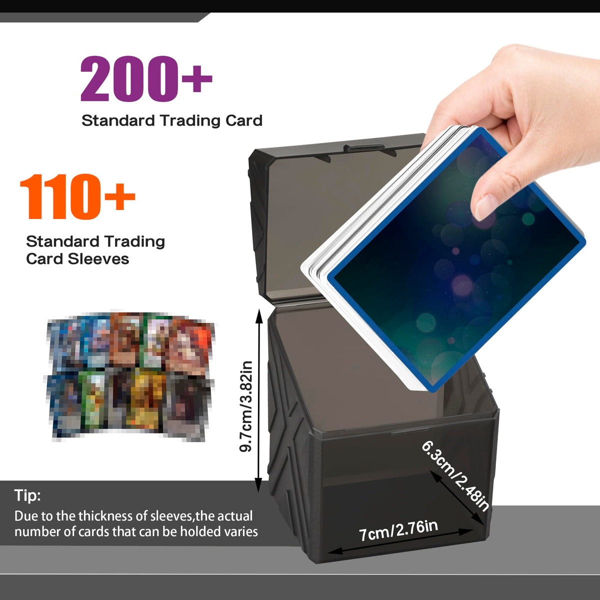 Brappo card box with snap closures: easy access during games