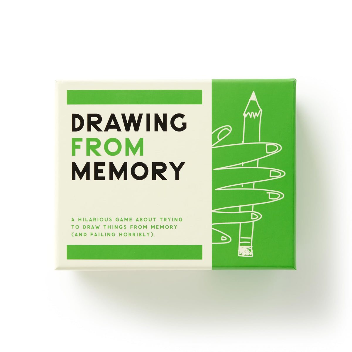Brass Monkey Drawing From Memory pad close-up with prompts for party-ready creative play.