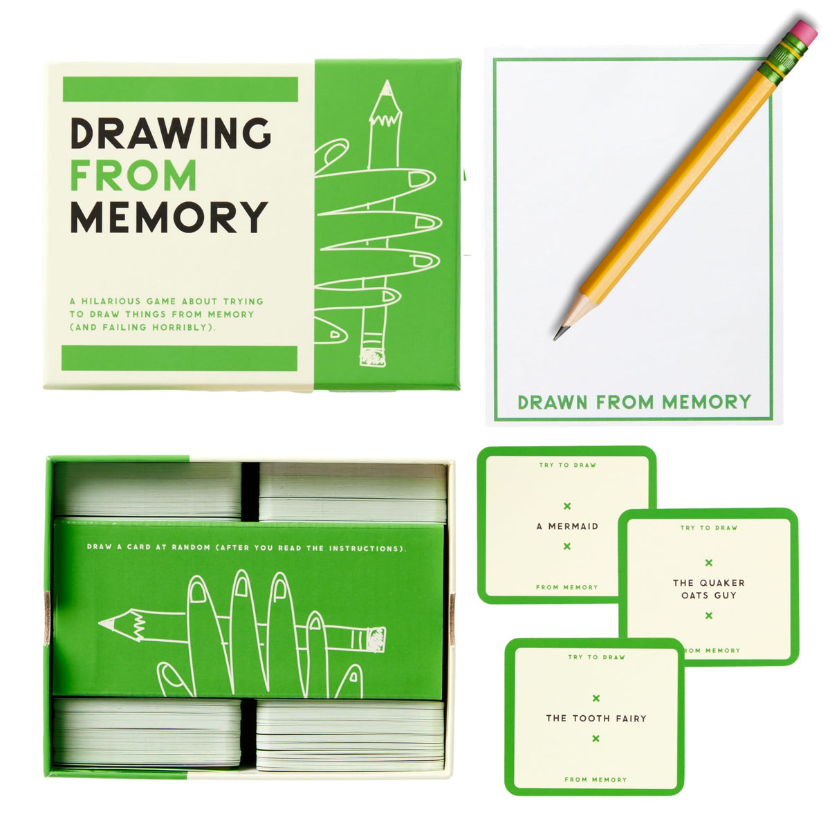 Brass Monkey game cards spread, 500+ prompts for inclusive drawing challenges.