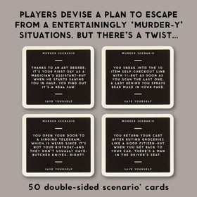Brass Monkey Not Today, Murder scenario cards fuel suspenseful, social storytelling.
