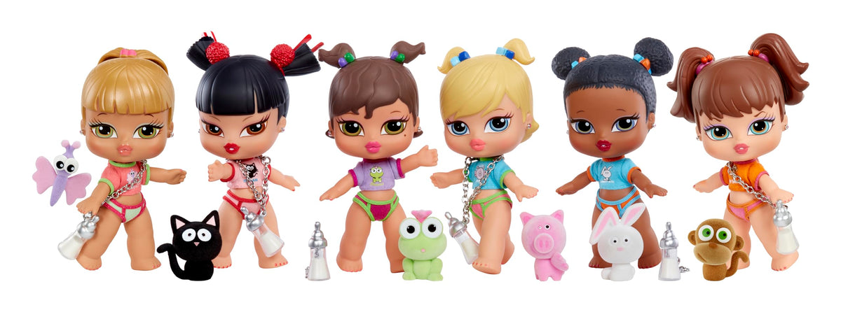 Chrome diaper pin packaging evokes classic Bratz display charm