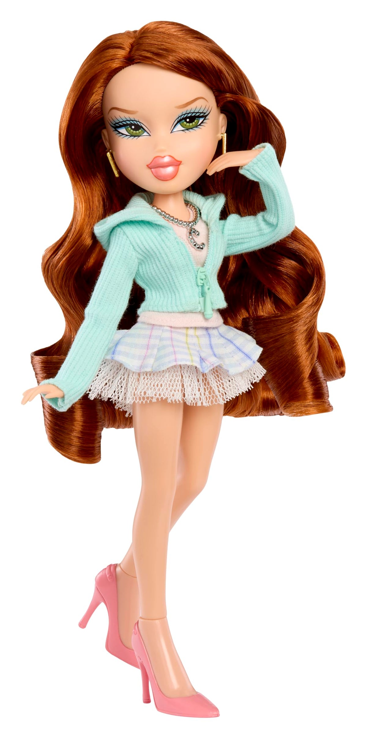Bratz Cady khaki pants, ideal for classic school look and display.