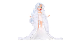 Cloe faux-fur scarf adds winter charm on shelf.