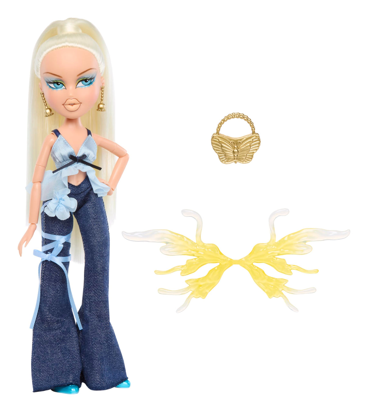 Bratz Fashion Pixiez Cloe satin blue top: stylish top for bold fantasy outfits.