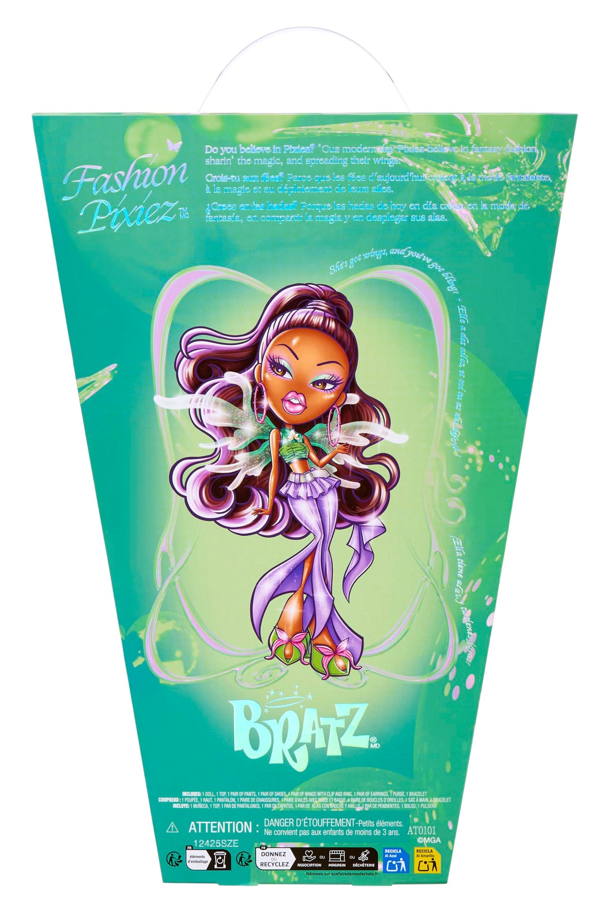 Bratz Fashion Pixiez all-five-dolls collection with Cloe, Yasmin, Sasha, Jade, Lina.