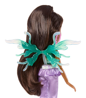 Bratz Fashion Pixiez Sasha green wings with purple highlights.