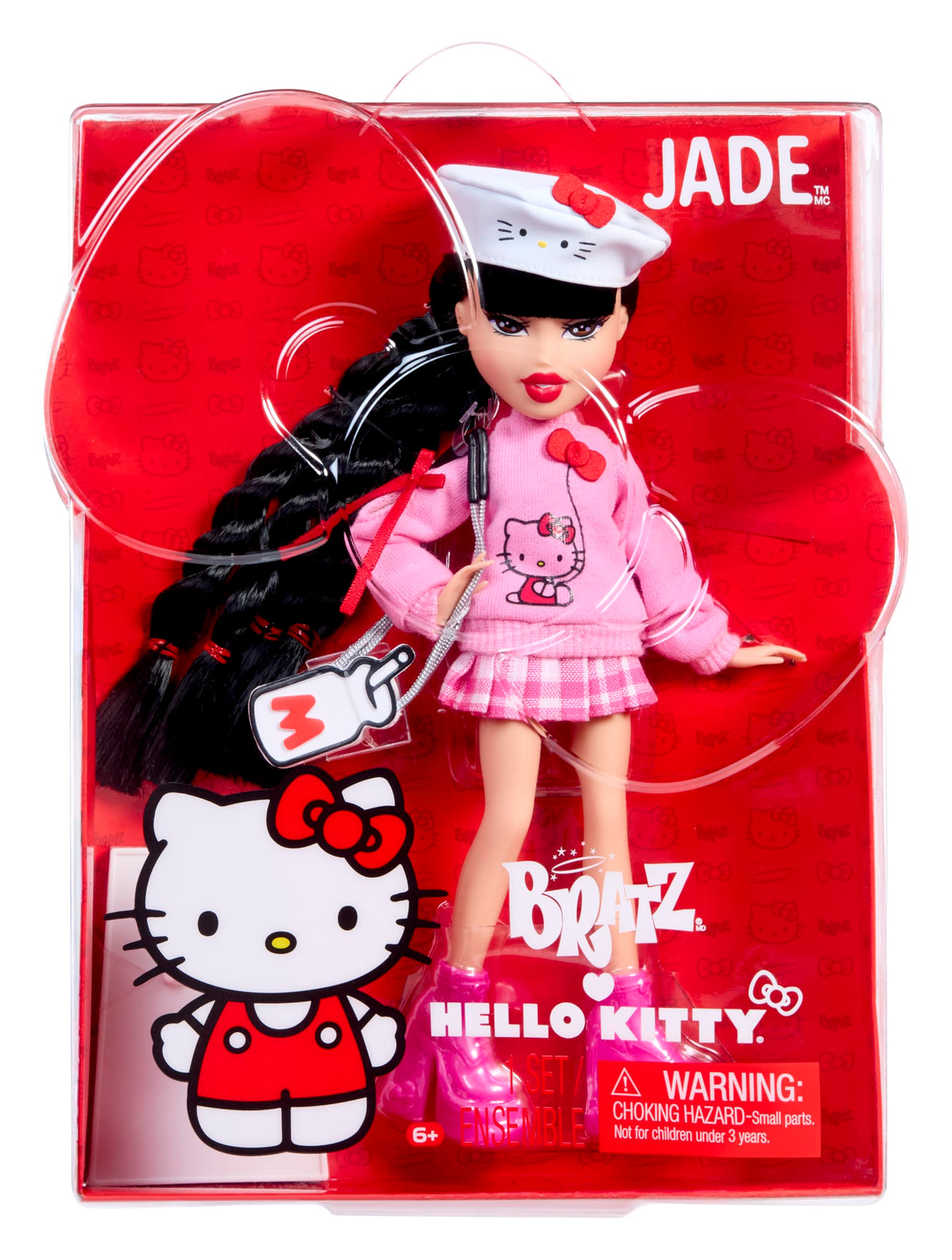 Bratz x Hello Kitty Jade doll outfit focus, imaginative play ready