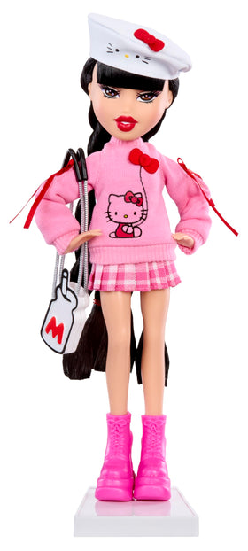 Bratz x Hello Kitty Jade doll plaid miniskirt detail, storytelling and display