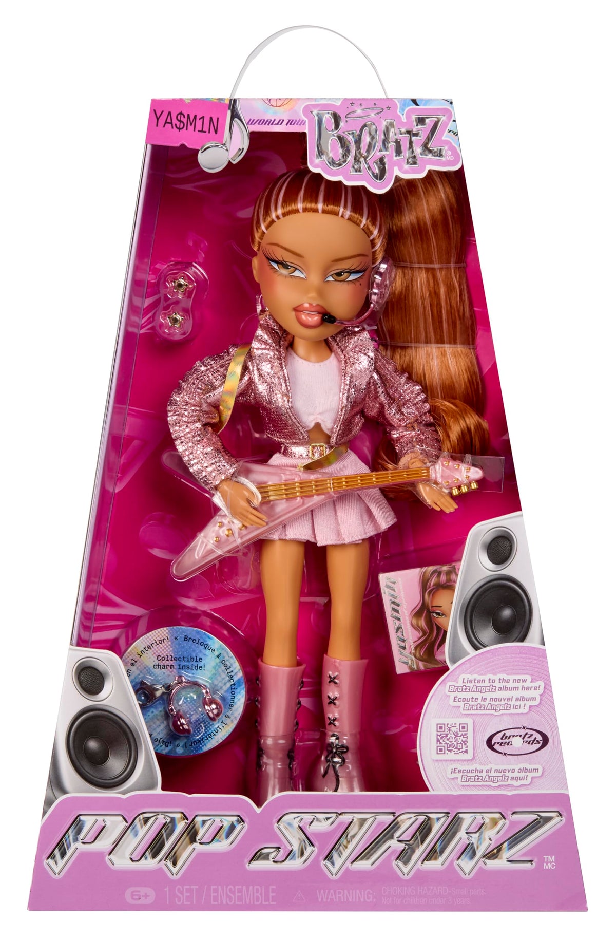 Bratz Pop Starz Yasmin in pink jacket for imaginative play