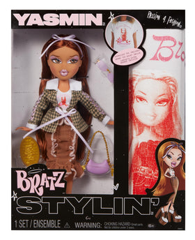 Bratz Stylin' Yasmin doll in a pastel glam look for imaginative play.