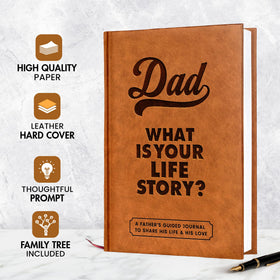 BRAVEBUG Dad Story Book hardcover close-up, durable keepsake.
