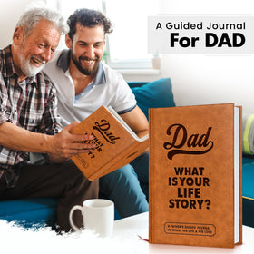 BRAVEBUG Dad Story Book interior pages with guided prompts for memories.