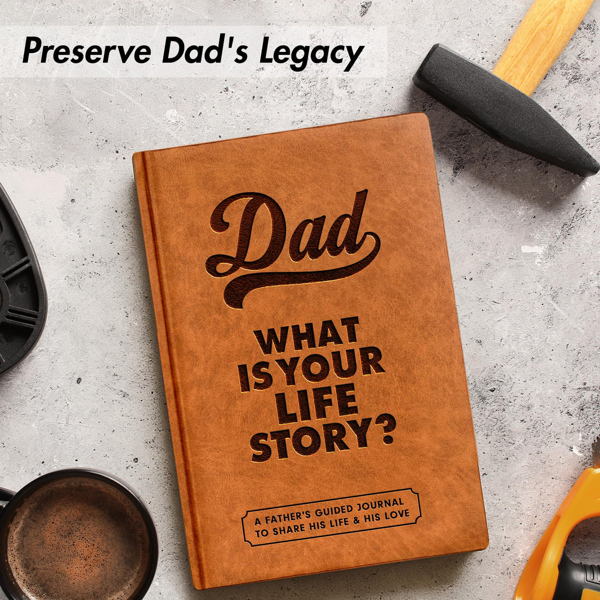 BRAVEBUG Dad Story Book pages open to family memories.