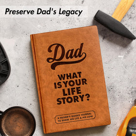 BRAVEBUG Dad Story Book pages open to family memories.