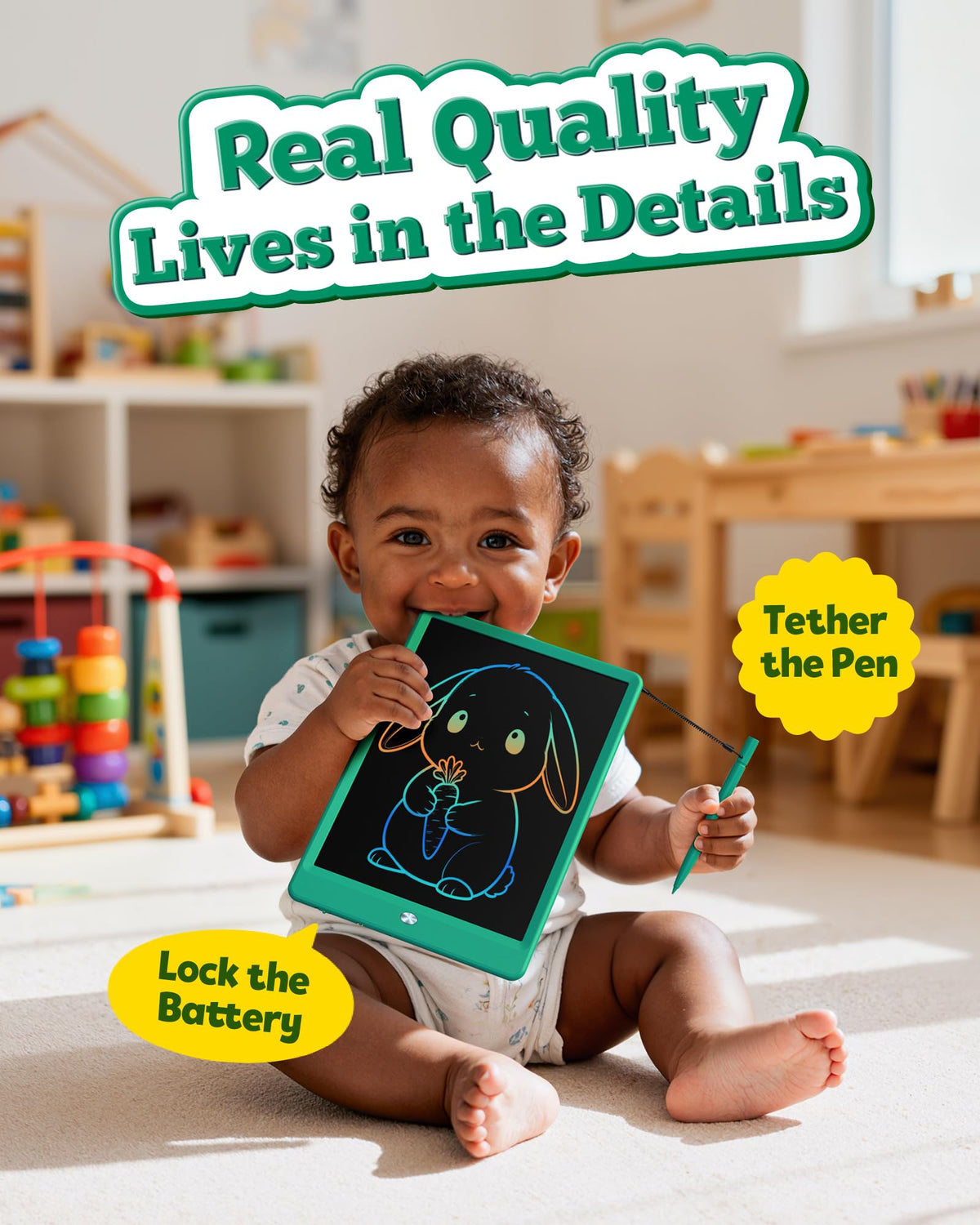 Bravokids tablet with durable rounded corners for safe play