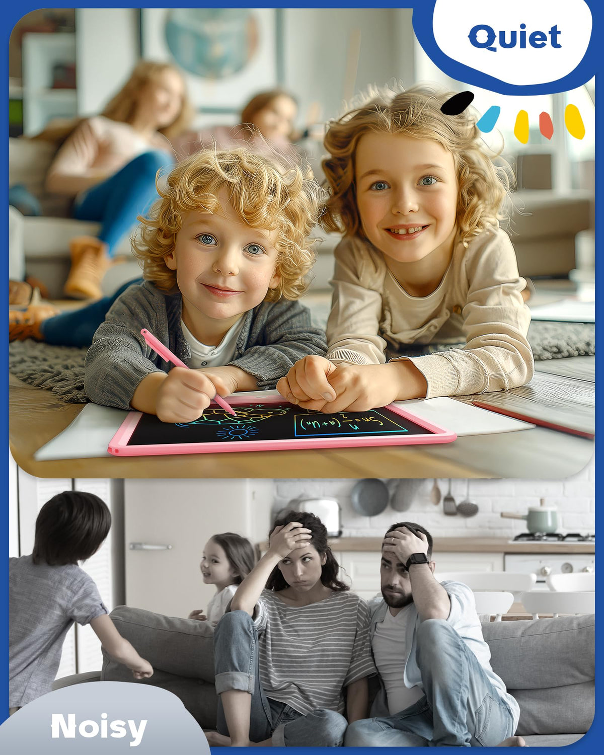 Bravokids eco-friendly reusable drawing board helps reduce paper waste.
