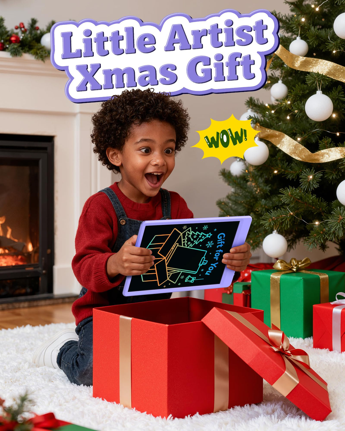 Bravokids eco friendly reusable drawing tablet, purple color saves paper.