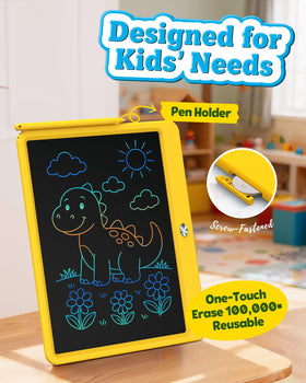 Bravokids 12in yellow erase button enabling quick, clean resets