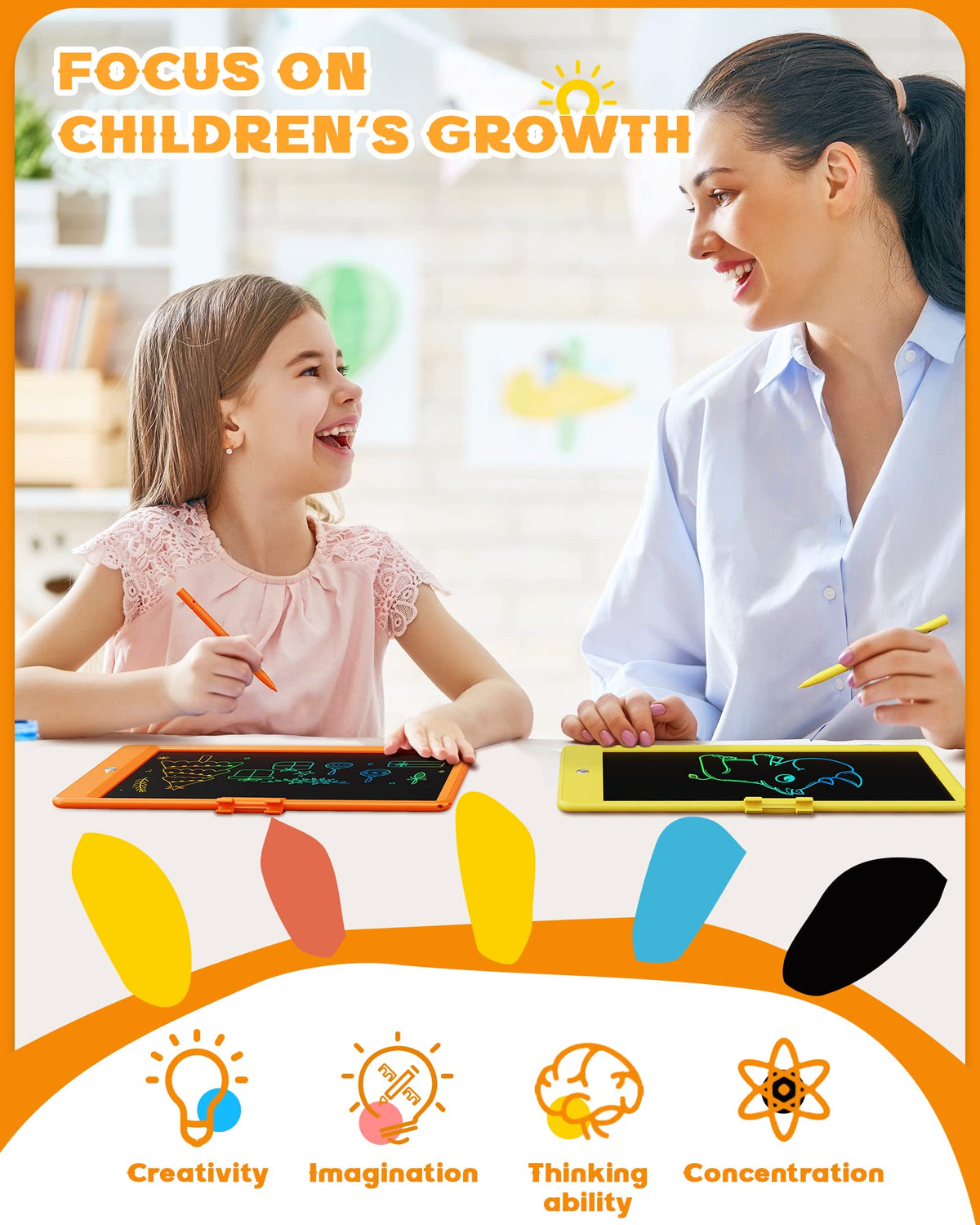 Bravokids portable doodle board ideal for travel and on-the-go creativity.