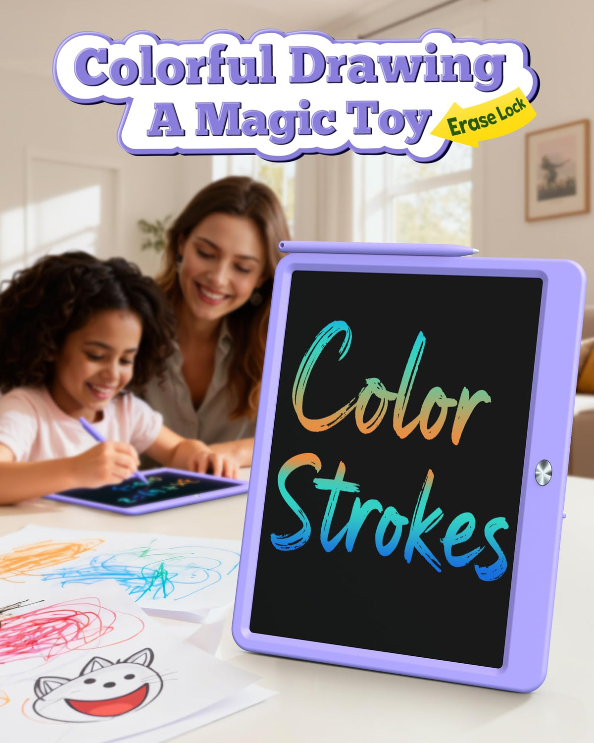 Bravokids portable-drawing-tablet compact design for easy carry in bags.