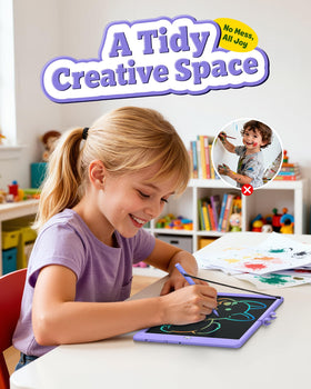 Bravokids quiet activity on the go, purple doodle board for car trips.