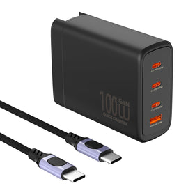 BRDRC 100W four-port charger front view powers multiple devices quickly