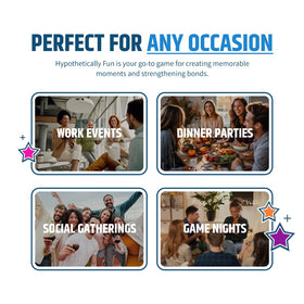 Group setup by Hypothetically Fun invites shared stories around the table.