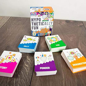 Holiday gift-ready display of Hypothetically Fun suggests a thoughtful present.