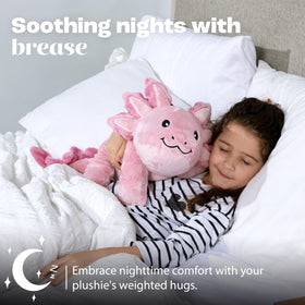 Brease gift-ready pink axolotl dragon plush, ideal for birthdays.