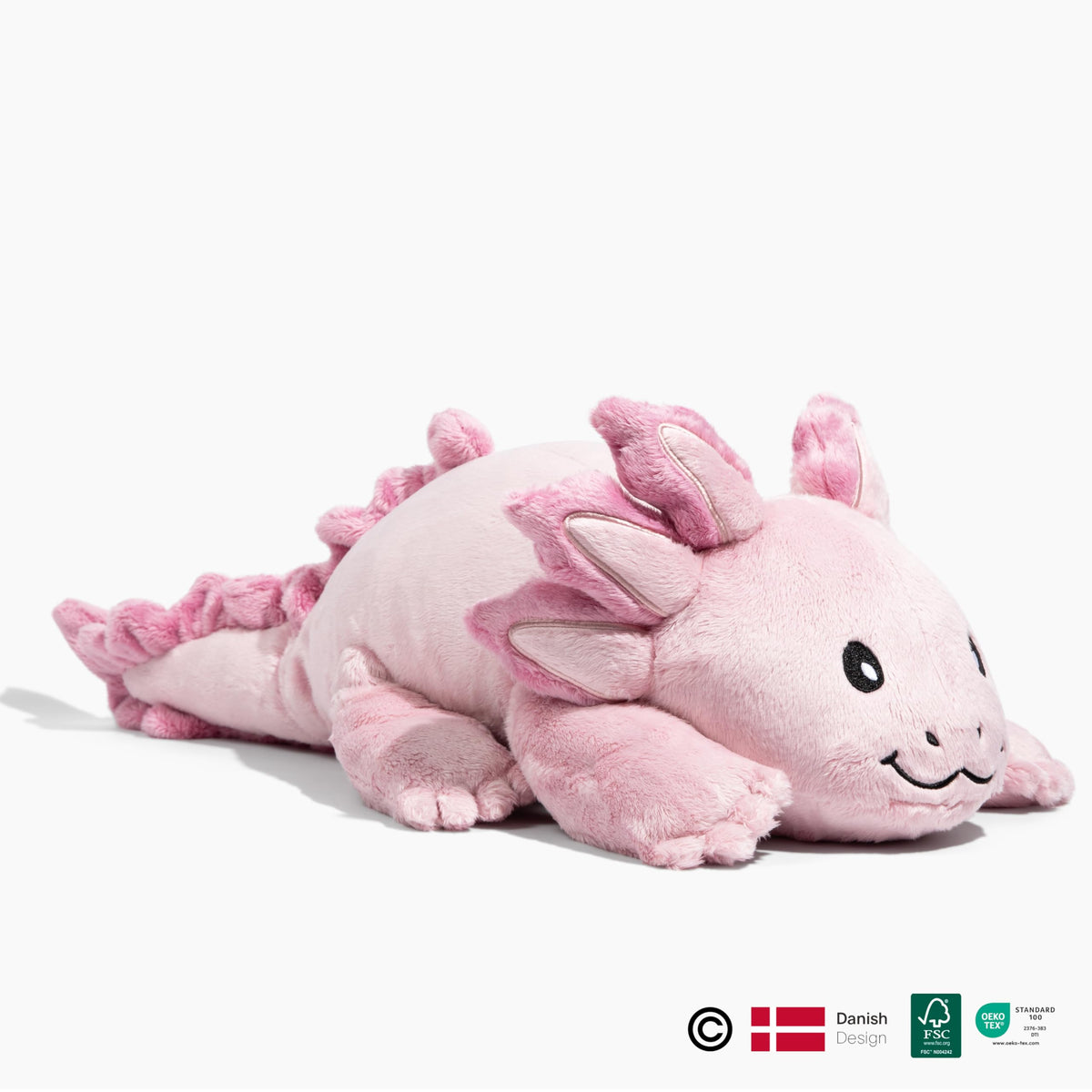 Brease soft premium materials axolotl dragon plush, closeup showing softness and durability.
