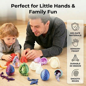 Breibowski glow-in-the-dark dragon shines under UV light for night-time play.