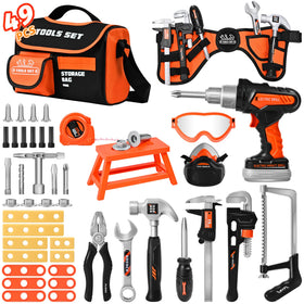 Breibowski kids tool set bag and drill with realistic sounds for imaginative play