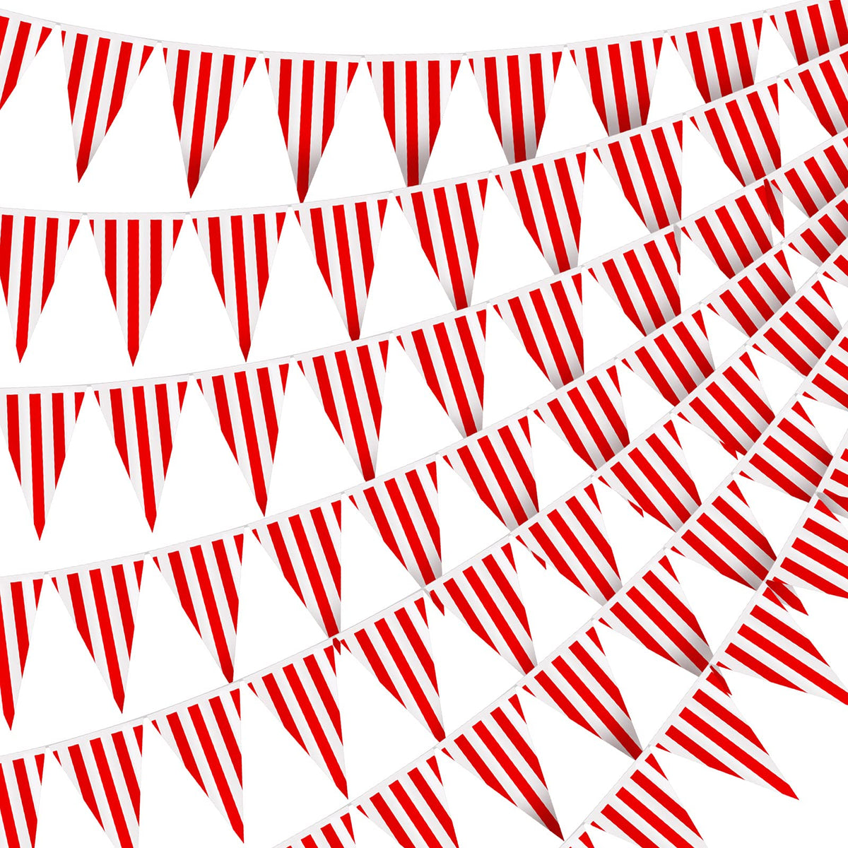 Breling carnival banner with red and white triangles, ideal as a festive photo backdrop.