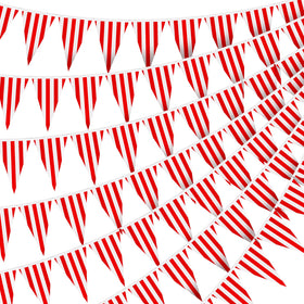 Breling carnival banner with red and white triangles, ideal as a festive photo backdrop.