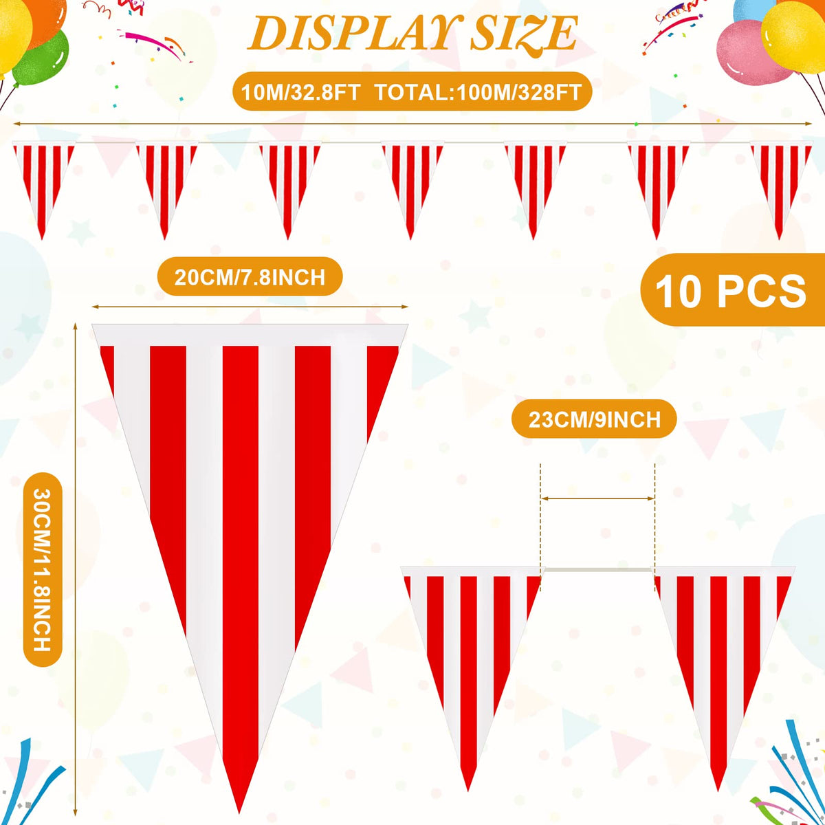 Breling triangle pennants line a wall, adding classic circus vibes.