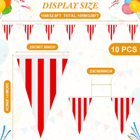 Breling triangle pennants line a wall, adding classic circus vibes.
