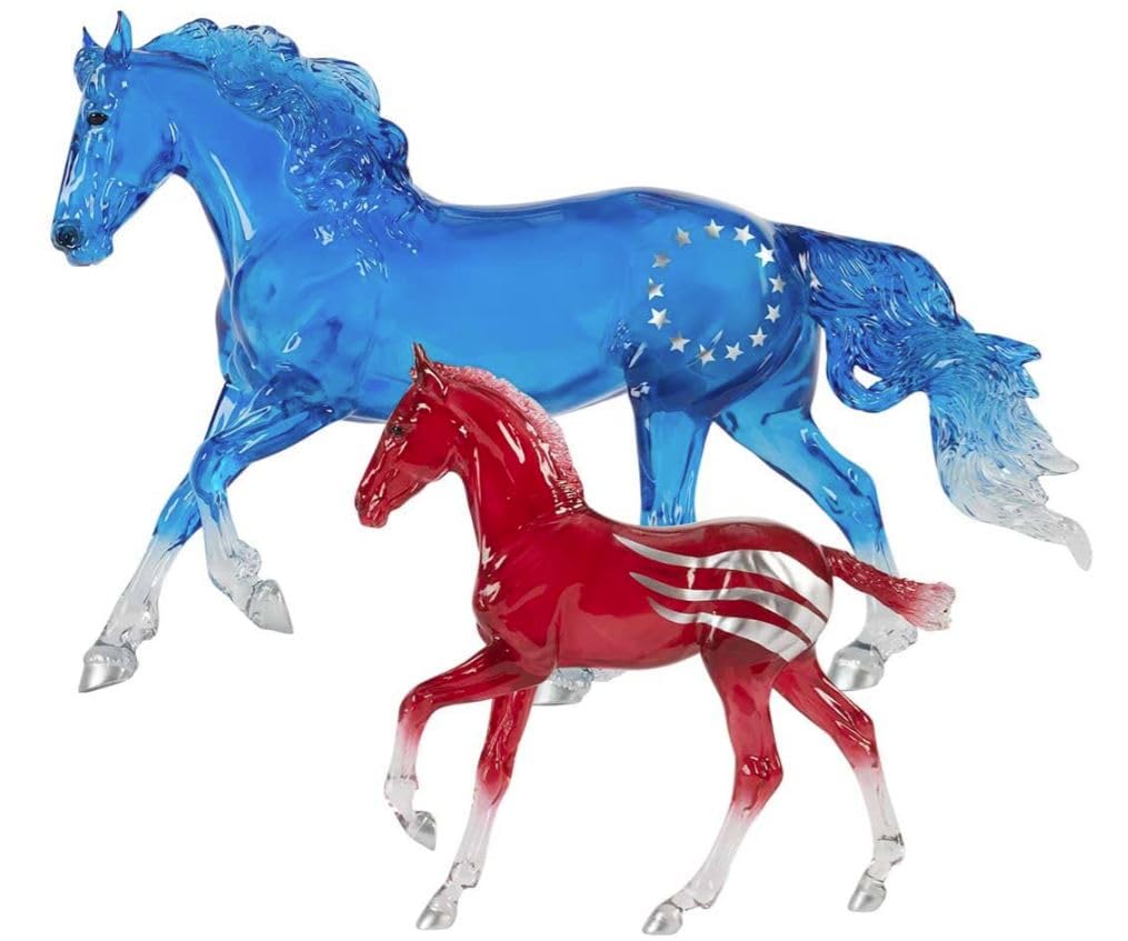 Breyer Betsy Ross Mustang mare and foal display piece celebrating 250 years of American history