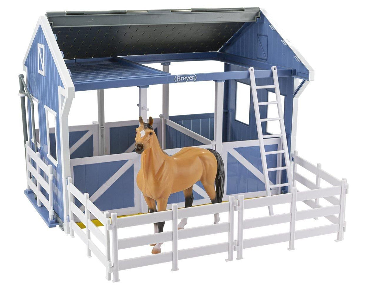 Breyer Freedom Series buckskin horse in wash stall for grooming play