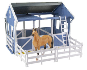 Breyer Freedom Series buckskin horse in wash stall for grooming play