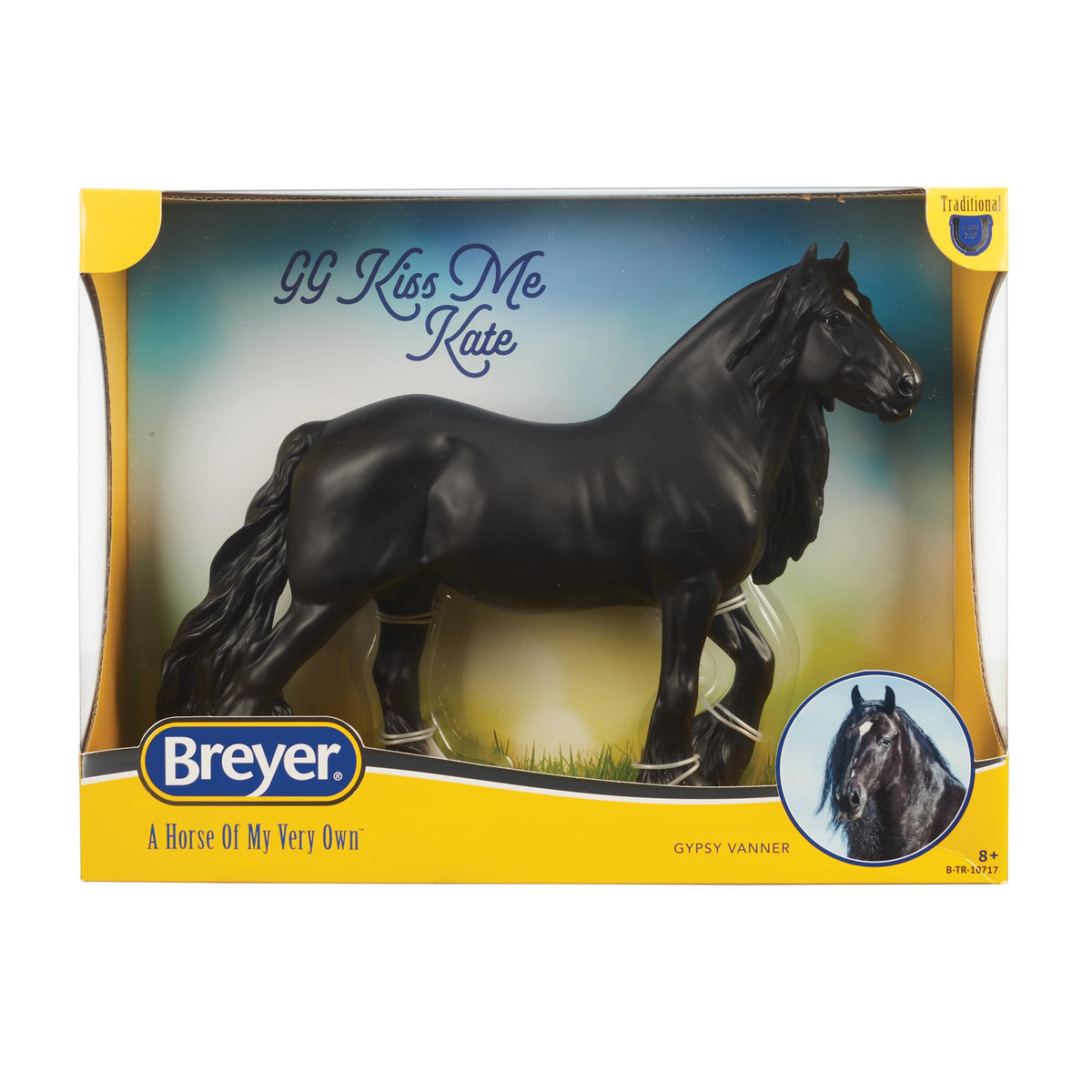 Breyer Kiss Me Kat B-TR-10717 black feather detail enhances realism.